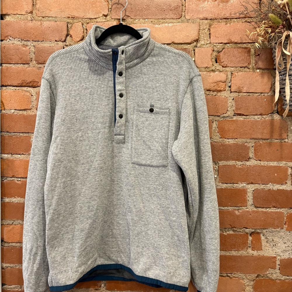 Men’s Relwen Gray Button-Up Pullover Sweater